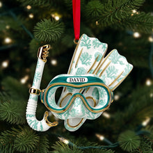 Load image into Gallery viewer, Dive into Joy: Personalized Deep Sea Diver&#39;s Toile Christmas Ornament - Custom Gift for Scuba Diving Lovers Ornament PopCulturePrints
