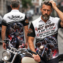 Load image into Gallery viewer, Isn't It Fun Not Giving A Rat's Ass? - Rough Badass Motorcycle Hawaiian Shirt - Personalized Gift for Bikers
