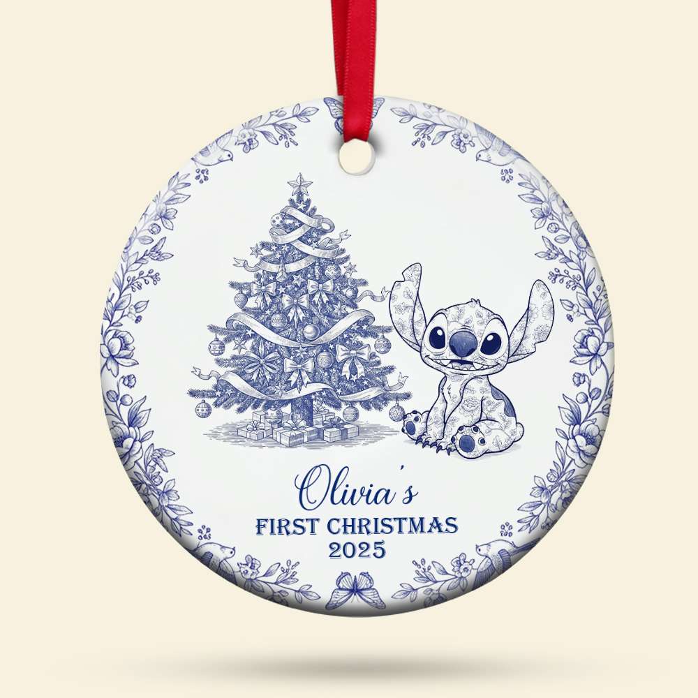 Cherish the Moment: Baby's First Christmas Ceramic Ornament - Personalized Gift for Babies Ornament PopCulturePrints
