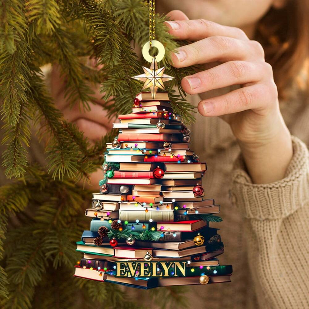 Personalized Christmas Ornament for Book Lovers with Custom Book Club Name