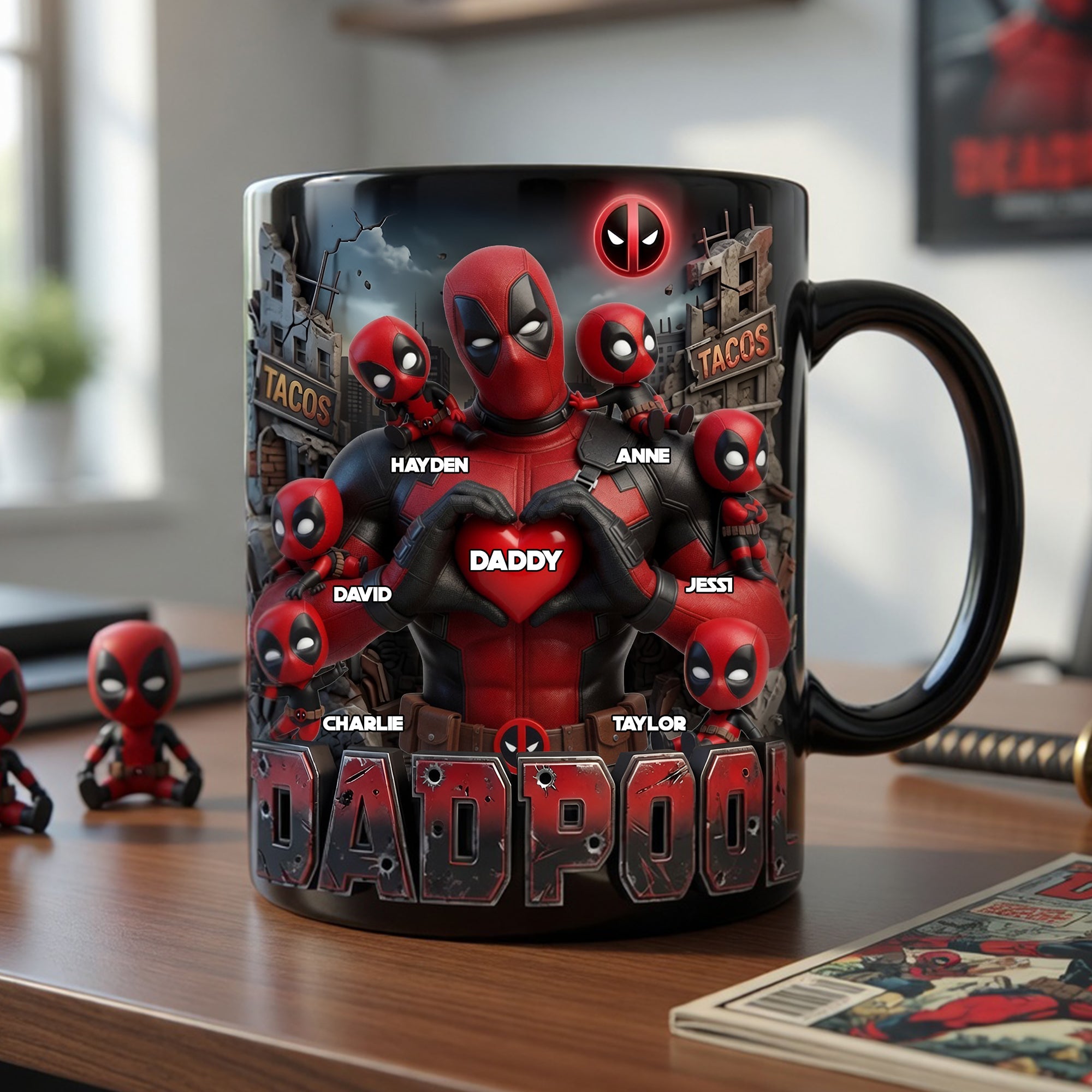 “It’s Not a Dad Bod, It’s a Father Figure” - Hero Dad Bod Accent Mug - Custom Gift for Dads, Grandpas & Father Figures Coffee Mug PopCulturePrints
