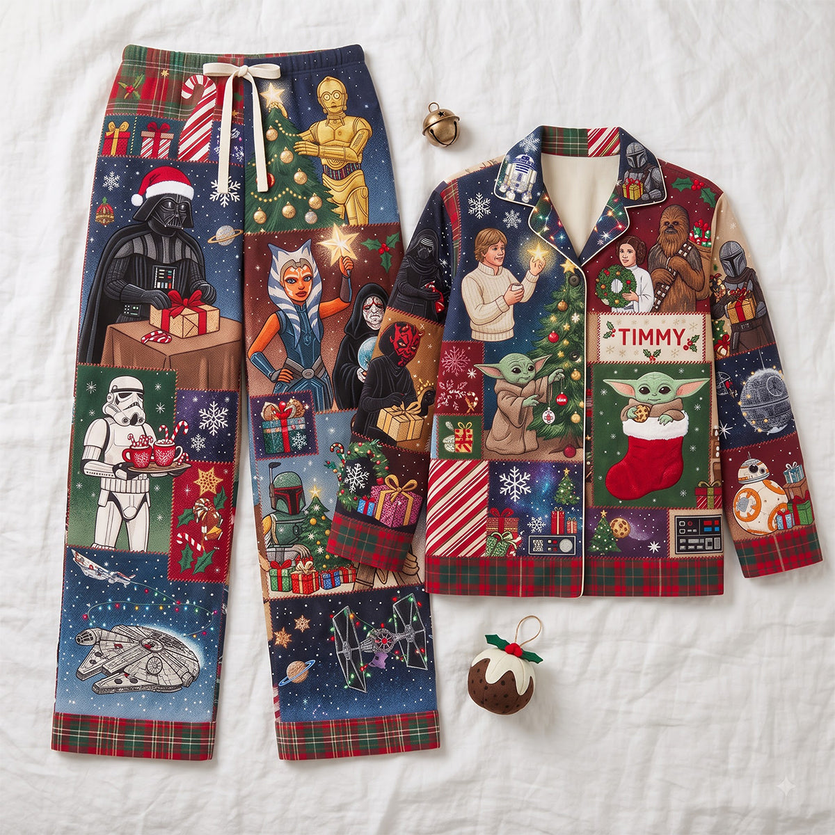 “Unwrap the Joy of Togetherness” – Personalized Adventure Family Christmas Pajamas - Gift for Families Pajama Set PopCulturePrints