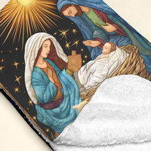 Load image into Gallery viewer, Nativity Scene Christmas Blanket - Jesus Christ Quilt Art
