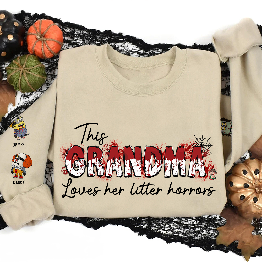 Custom Halloween Shirt for Grandma: Adorable Little Monsters AOP Products PopCulturePrints