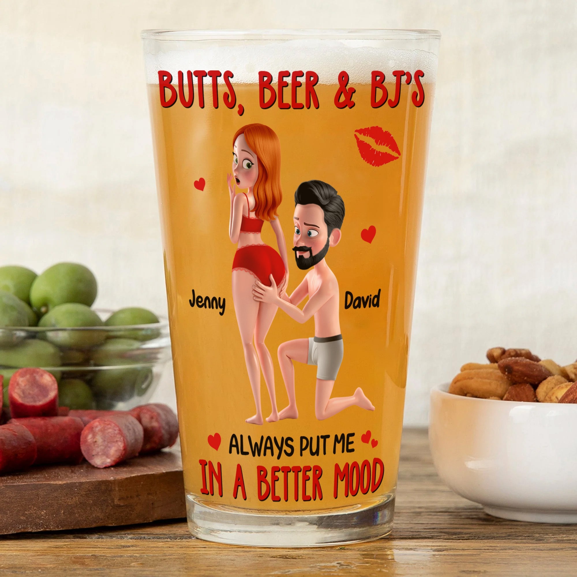 Always Put Me In A Better Mood - Personalized Funny Beer Glass for Couples Beer Glasses PopCulturePrints
