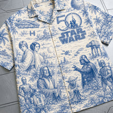 Load image into Gallery viewer, "Celebrate the Force in Style!" - Warriors 50th Anniversary Toile De Jouy Hawaiian Shirt - Personalized Gifts for Star Wars Fans
