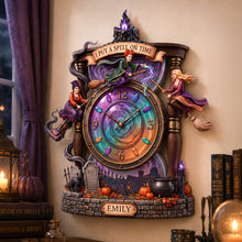 Load image into Gallery viewer, "I Put A Spell On Time" - Mystic Spell Acrylic Wall Clock - Personalized Gift for Witch Lovers
