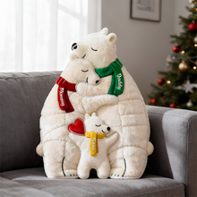 Load image into Gallery viewer, Embrace the Love: Ice Bear Family Hugging Pillow - Personalized Gifts for Families Pillow PopCulturePrints
