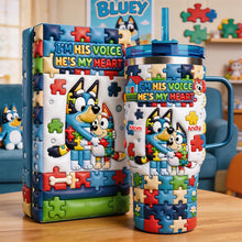 Load image into Gallery viewer, Hug Of Love Tumbler - Custom Gifts for Autism Awareness &amp; Personalized Touch Tumbler Cup PopCulturePrints
