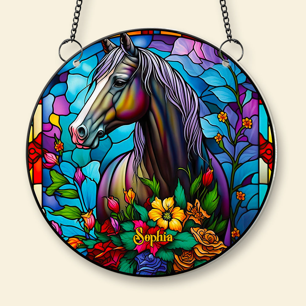 “Embrace the Beauty of Nature” - Personalized Horse Suncatcher - Custom Gift for Horse Lovers, Friends & Family Ornament PopCulturePrints