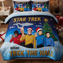 Load image into Gallery viewer, “Trek the Hall with Joy!” - Customizable Deck The Galaxy Hall Quilt Bed Set - Perfect Gift for Science Fiction Fans Bedding Set PopCulturePrints
