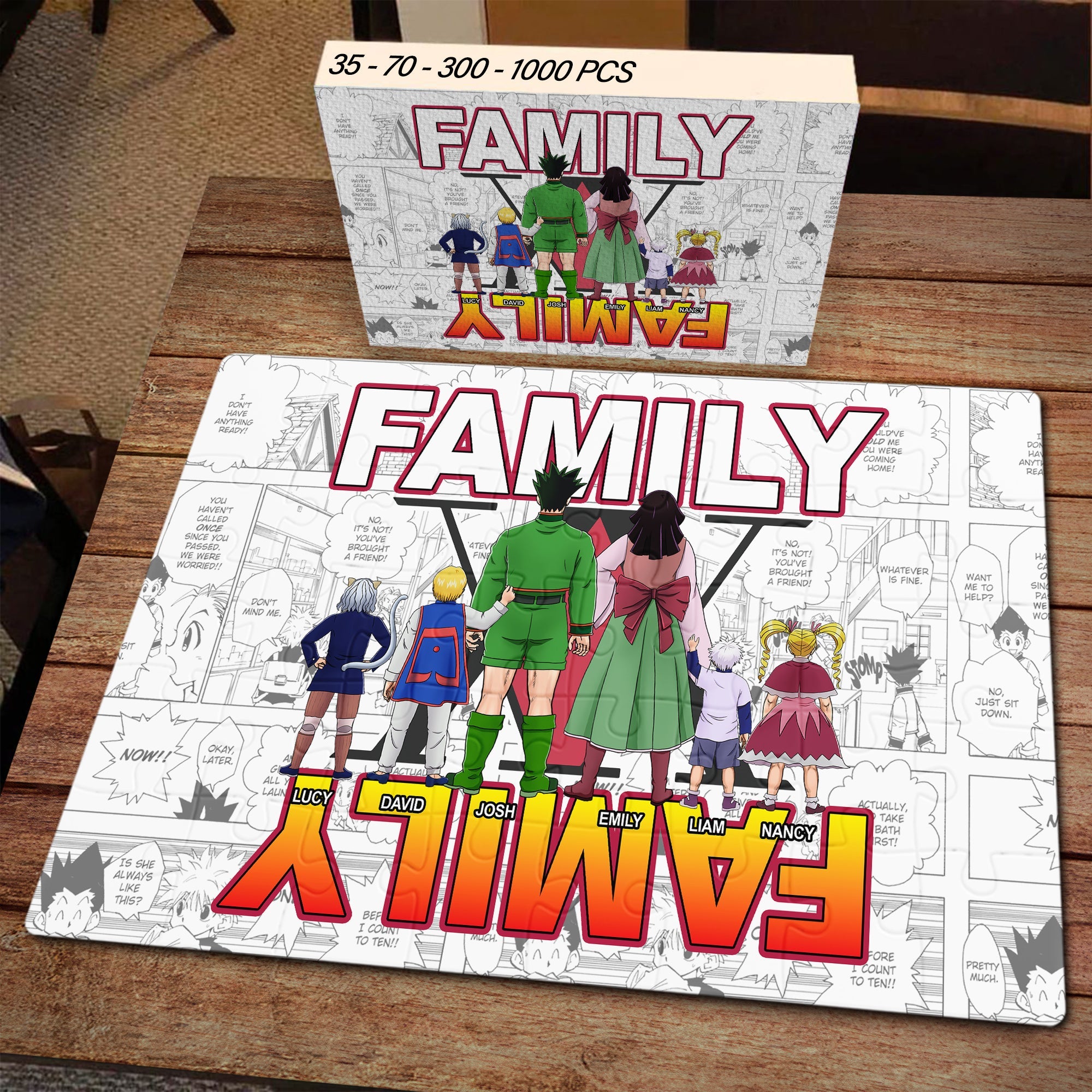Custom Family Anime-Themed Jigsaw Puzzle Jigsaw Puzzles PopCulturePrints