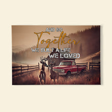 Load image into Gallery viewer, Personalized Deer Couple Canvas Print - Together We Built a Life We Loved Poster &amp; Canvas PopCulturePrints
