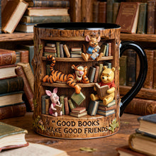 Load image into Gallery viewer, "Good Books Make Good Friends" - Nostalgia Art Coffee Mug, Personalized Gift for Book Lovers Coffee Mug PopCulturePrints
