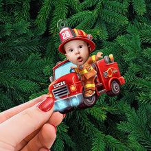 Load image into Gallery viewer, Personalized Kids Hero Photo Ornaments - Firefighter &amp; Police Themes Ornament PopCulturePrints
