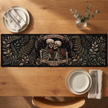 Load image into Gallery viewer, Eternal Love Skeleton Couple Quilted Table Runner - Personalized Gifts For Couples Quilted Table Runner PopCulturePrints
