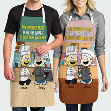 Load image into Gallery viewer, Personalized Valentine&#39;s Day Gifts for Chef Couples | Unique Customized Aprons Aprons PopCulturePrints
