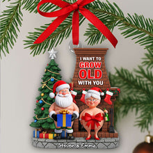Load image into Gallery viewer, Funny Old Couple Ornament - &quot;I Want to Grow Old With You&quot; - Personalized Christmas Gift for Couples Ornament PopCulturePrints
