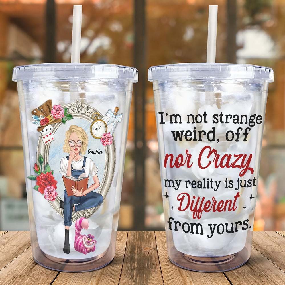 Personalized Acrylic Tumbler - Unique Reality Design for Book Lovers Tumbler Cup PopCulturePrints