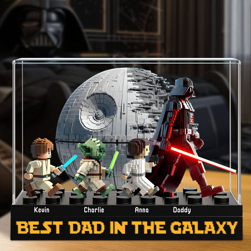 Best Dad in the Galaxy - Personalized Galaxy Dad Plaque - Unique Gift for Dad, Grandpa, or Any Superhero Father Shaped Plaques PopCulturePrints
