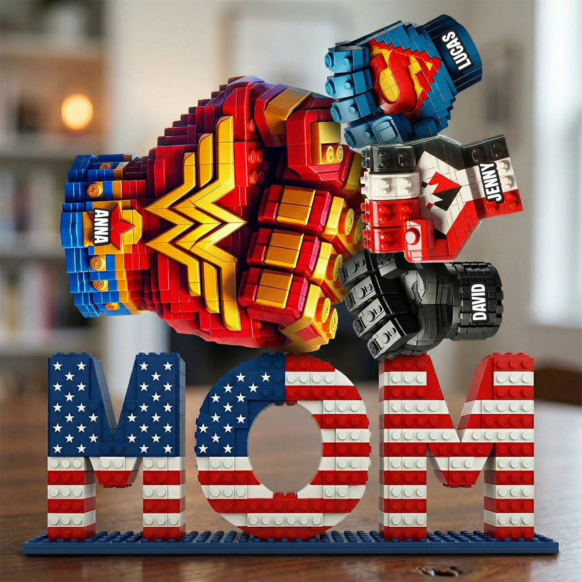 “Mom, Your Fist Bump is My Superpower!” - Personalized Acrylic Plaque - Gifts for Mom, Grandma & More Shaped Plaques PopCulturePrints