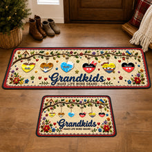 Load image into Gallery viewer, “Make Life More Grand” - Lovely Hearts Grandkids Runner Rug - Personalized Gift for Family Doormat PopCulturePrints
