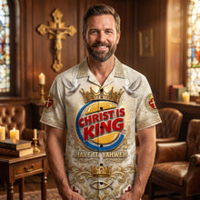 Load image into Gallery viewer, Faith King Hawaiian Shirt - Personalize Your Style with Meaningful Christian Gifts Hawaiian Shirts PopCulturePrints
