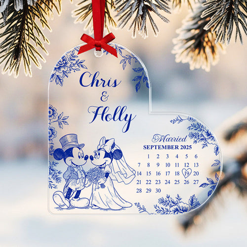 Celebrate Love: Personalized Couple Wedding Acrylic Ornament - Custom Gift for Newlyweds Ornament PopCulturePrints