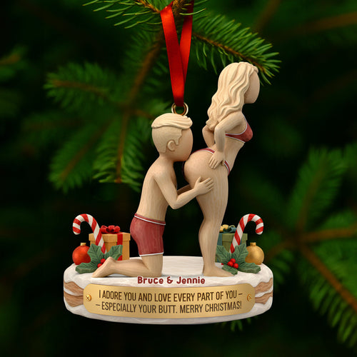 I Adore You and Love Every Part of You - Naughty Couple Ornament - Personalized Gift for Couples Ornament PopCulturePrints