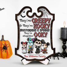 Load image into Gallery viewer, Custom Family Halloween Wood Sign - Creepy &amp; Kooky Wood Sign PopCulturePrints
