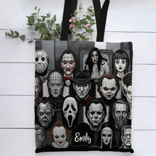 Load image into Gallery viewer, Celebrate Horror with Customization – Horror Patches Tote Bag Tote Bags PopCulturePrints
