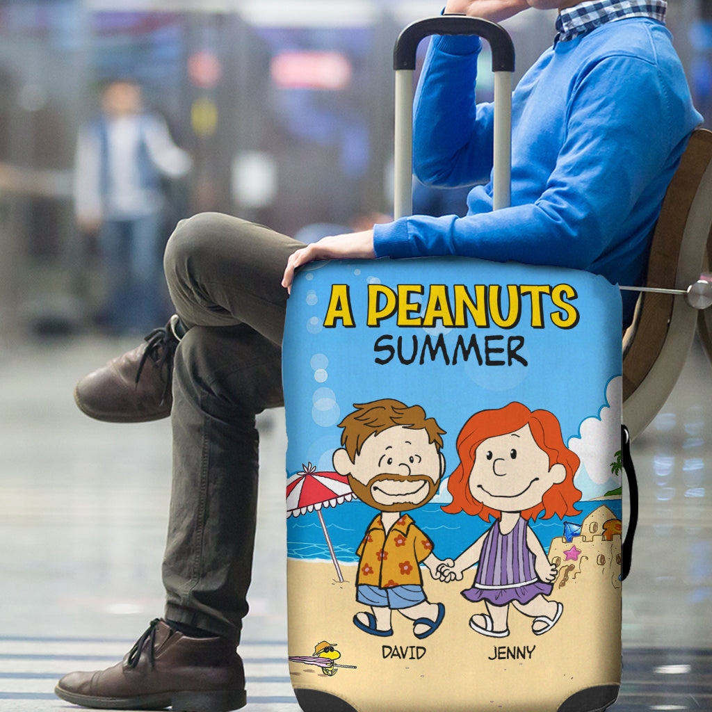 Customizable Peanuts-Themed Luggage Cover for Couples - Summer Edition