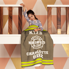 Load image into Gallery viewer, Custom Firefighter Blanket - Personalized Fire Station Logo &amp; Name Blanket PopCulturePrints
