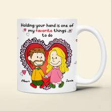 Load image into Gallery viewer, Personalized Valentine&#39;s Day Mug for Couples - Hand Holding Design Coffee Mug PopCulturePrints
