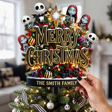 Load image into Gallery viewer, "Celebrate Your Unique Family Spirit!" - Spooky Family Tree Topper - Personalized Christmas Gift for Your Loved Ones Ornament PopCulturePrints
