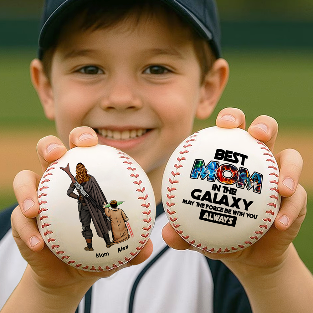 "Best Mom in the Galaxy" - Personalized Baseball Gift for Mother's Day - Unique Gift for Mom, Grandma, and More Baseball PopCulturePrints