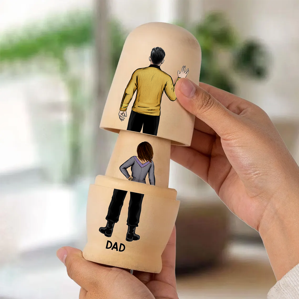 “Embrace Your Sci-Fi Family Adventure!” - Sci-fi Theme Family Nesting Dolls - Personalized Gifts For Family Wooden Nesting Dolls PopCulturePrints