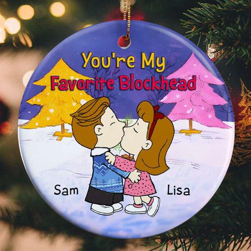 Personalized Romantic Christmas Ornament for Couples | Custom Ceramic Gift | Valentine's Day Gifts Ornament PopCulturePrints