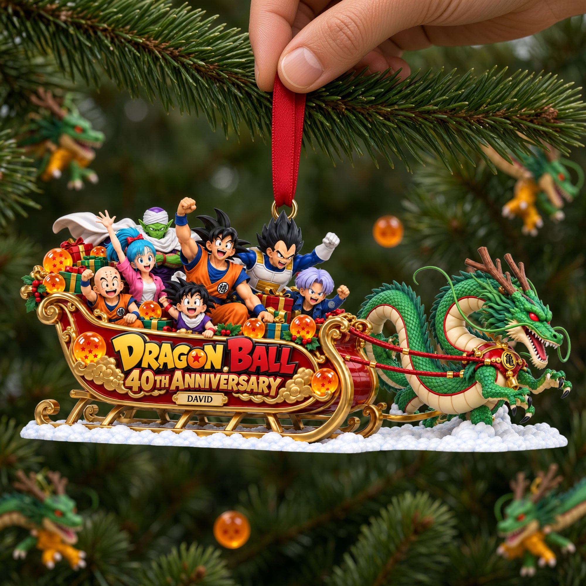 “Bring Holiday Magic Home!” - Customized Warriors And Magical Creatures Sleigh Acrylic Ornament - Perfect Christmas Gift for Anime Lovers Ornament PopCulturePrints