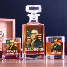 Load image into Gallery viewer, Funny American Whiskey Decanter Set - Personalized Gifts For Men Whiskey Bottle PopCulturePrints
