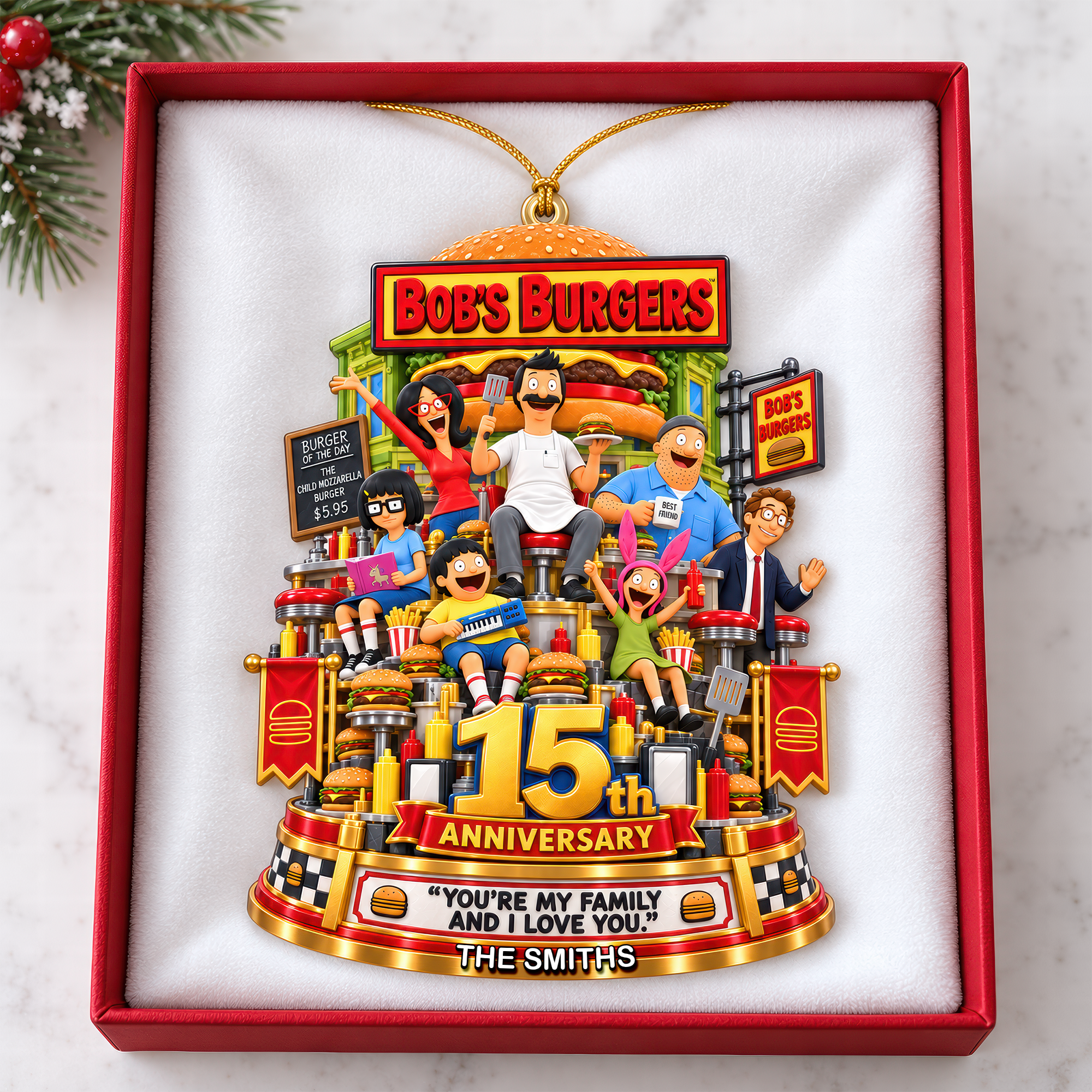 15th Anniversary Christmas Ornament - Personalized Gift for Family and Friends Ornament PopCulturePrints