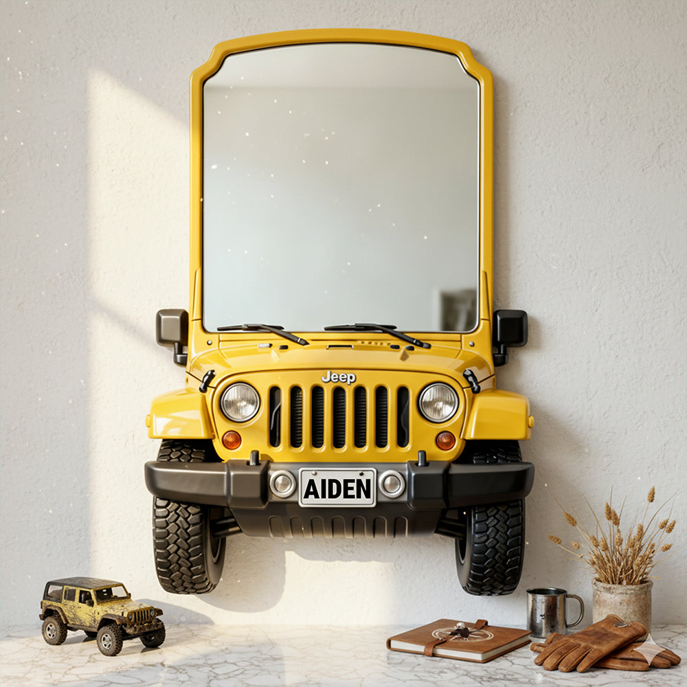 Off-Road Adventure Awaits! - Custom Shaped Mirror for Off-Road Enthusiasts Mirror PopCulturePrints
