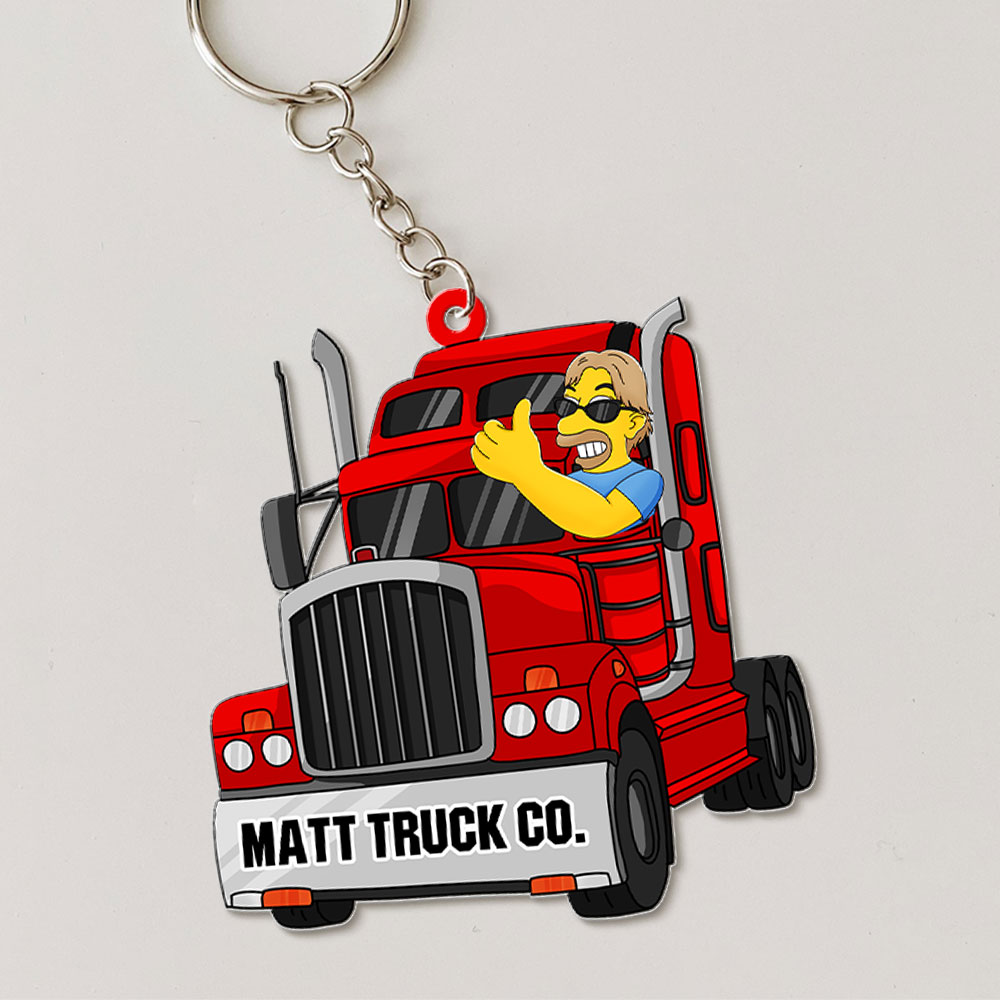 Personalized Truck Driver Keychain - Custom Badass Trucker Gift Keychains PopCulturePrints