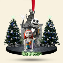 Load image into Gallery viewer, Let&#39;s Bone! Mischievous Spooky Couple Christmas Ornament - Personalized Gift for Couples Ornament PopCulturePrints
