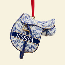 Load image into Gallery viewer, A Gift for Every Equestrian: Personalized Equestrian Saddle Ornament - A Custom Christmas Present for Horse Riding Enthusiasts Ornament PopCulturePrints
