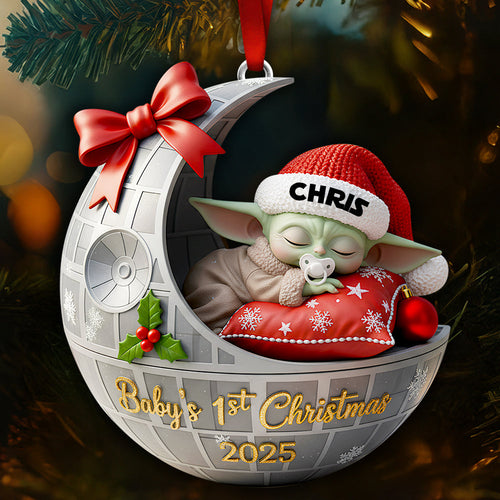 “Your Baby’s 1st Christmas, A Special Memory” - Personalized Baby’s 1st Ornament Ornament PopCulturePrints