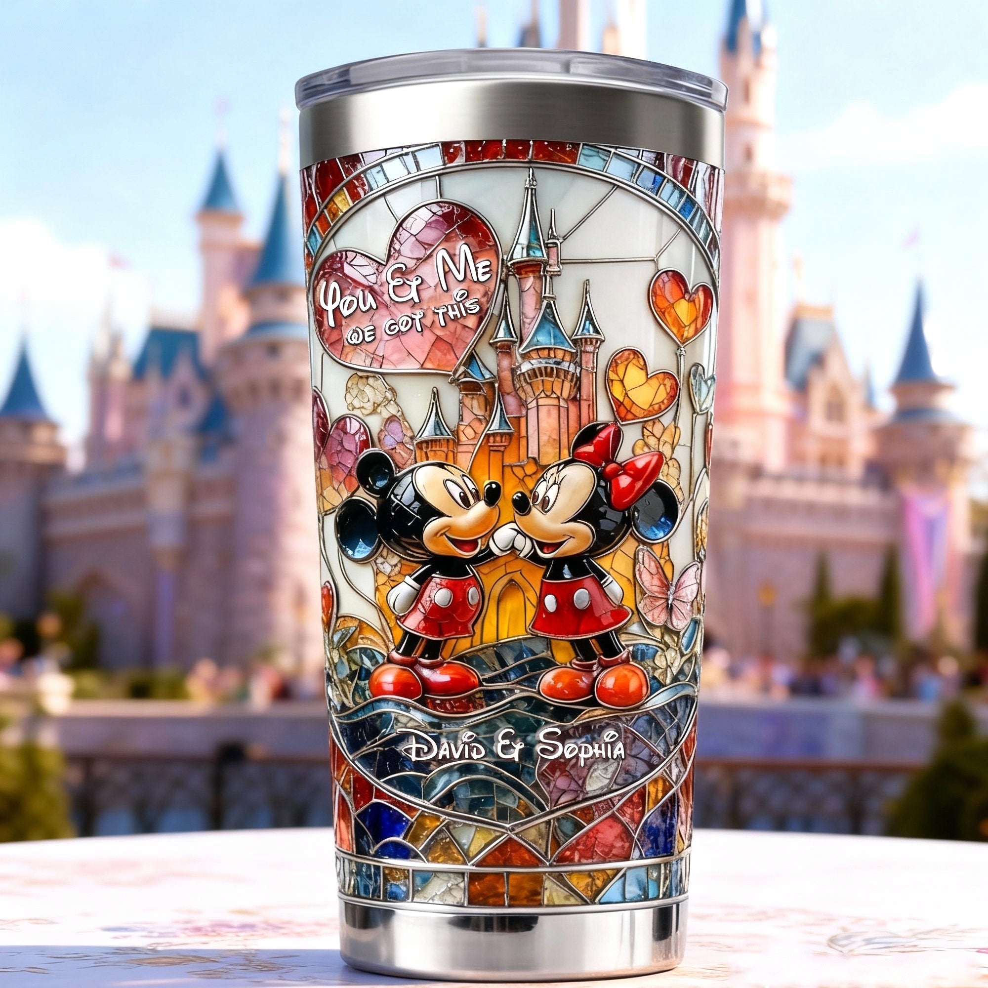 You & Me - Classic Sweetheart Couple Tumbler | Personalized Gift for Couples Tumbler Cup PopCulturePrints