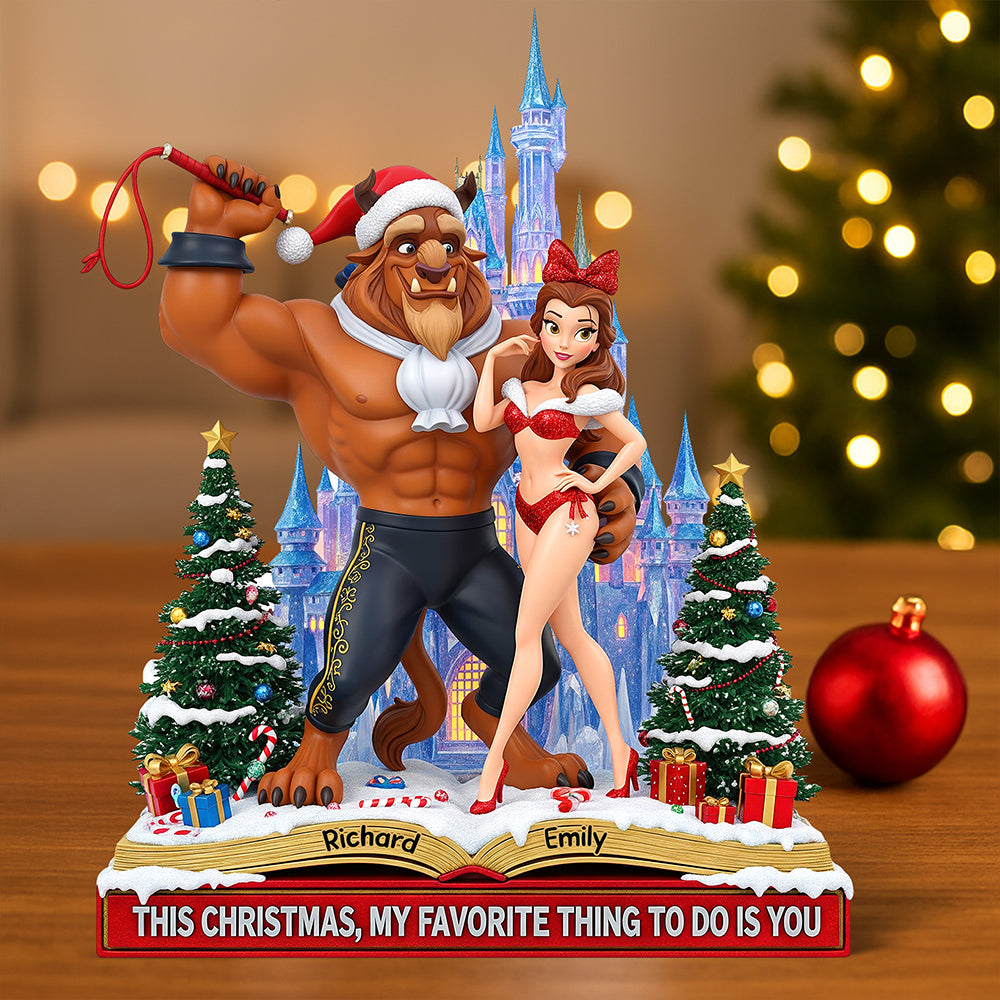 This Christmas, My Favorite Thing To Do Is You - Enchanted Couple Acrylic Plaque Shaped Plaques PopCulturePrints