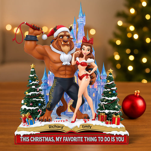 This Christmas, My Favorite Thing To Do Is You - Enchanted Couple Acrylic Plaque Shaped Plaques PopCulturePrints