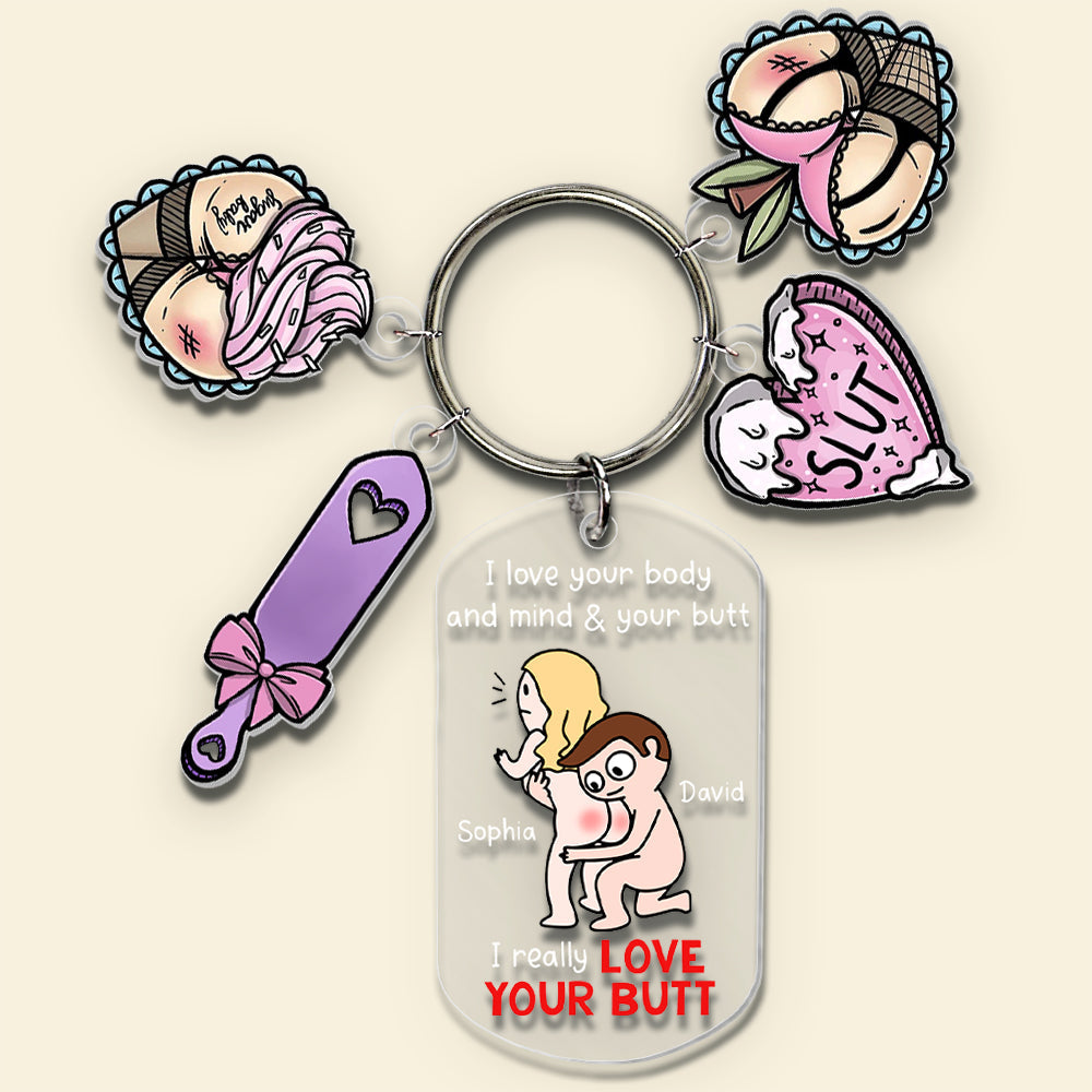 Personalized Couple Tag Keychain - Love Your Body & Mind Keychains PopCulturePrints